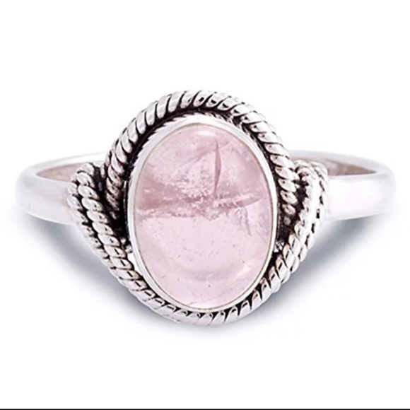 💗HP🎀Dreamy 925 Rose Quartz Ring - Picture 2 of 4